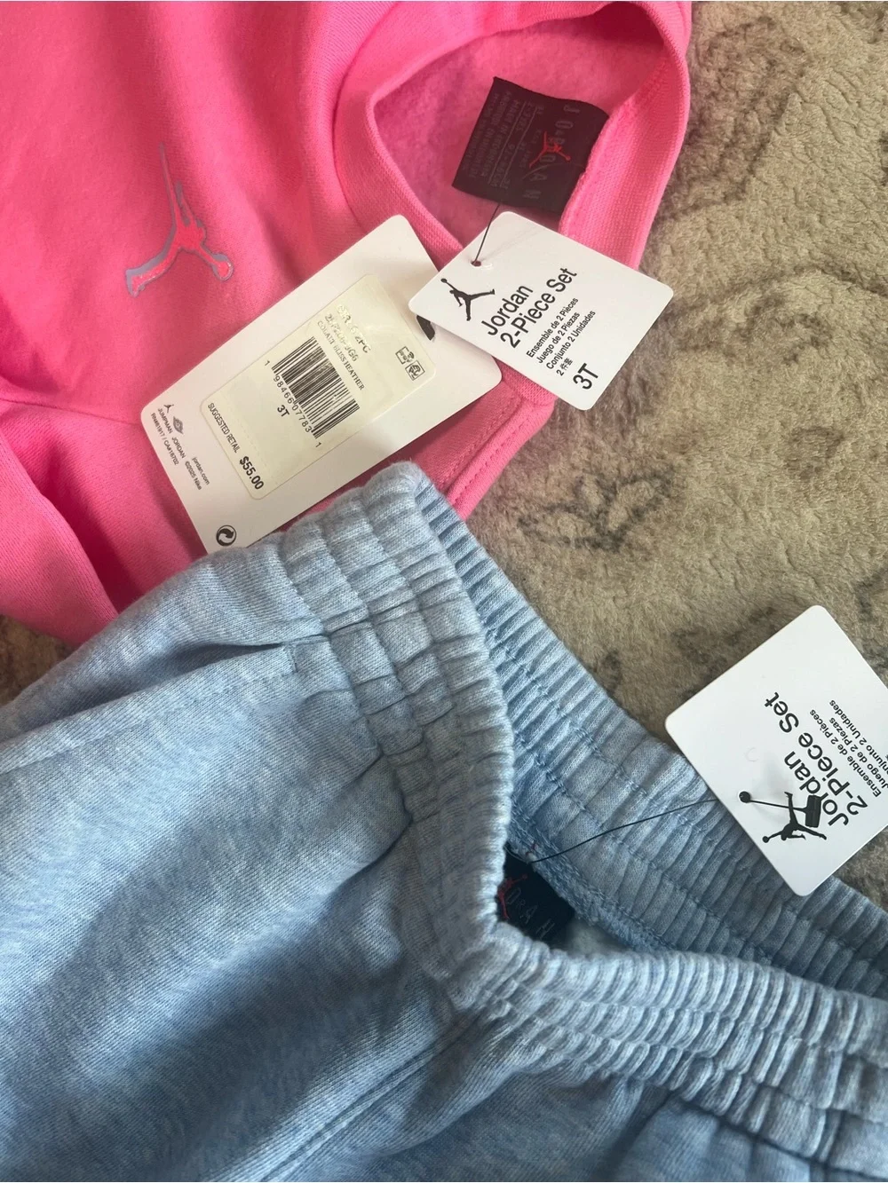 Jordan kids' sweatshirt and cargo joggers tracksuit set cobalt bliss heather - Picture 8 of 9